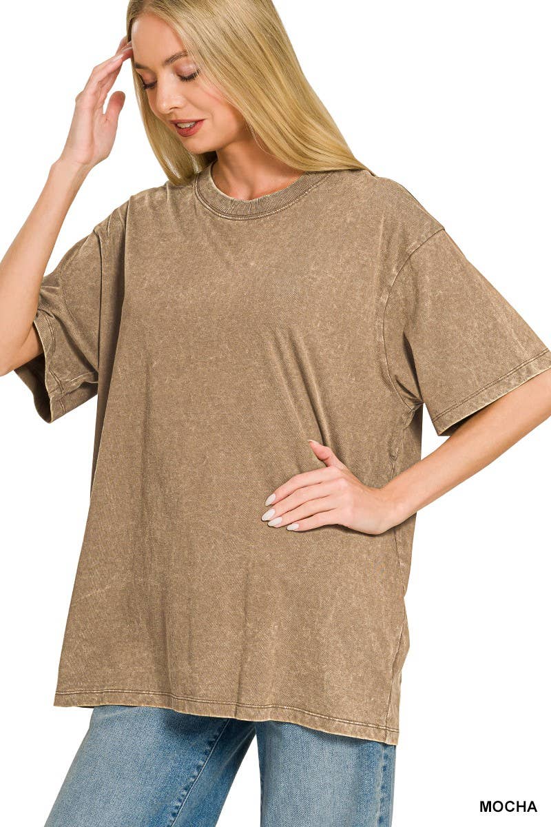 Washed Short Sleeve Top