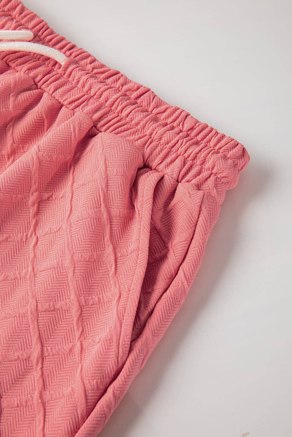 Checker Textured Tee and Drawstring Shorts