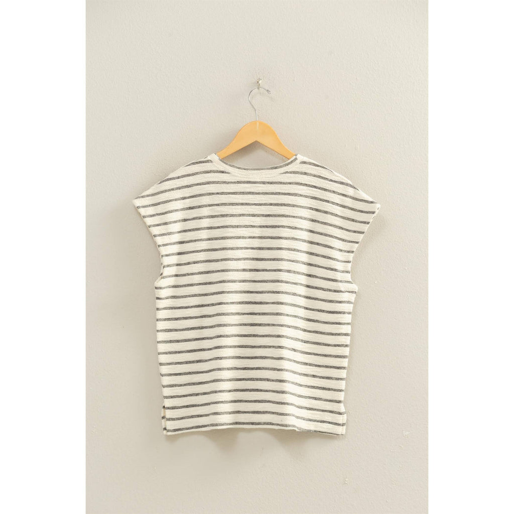 Striped Round Neck Short Sleeve Top