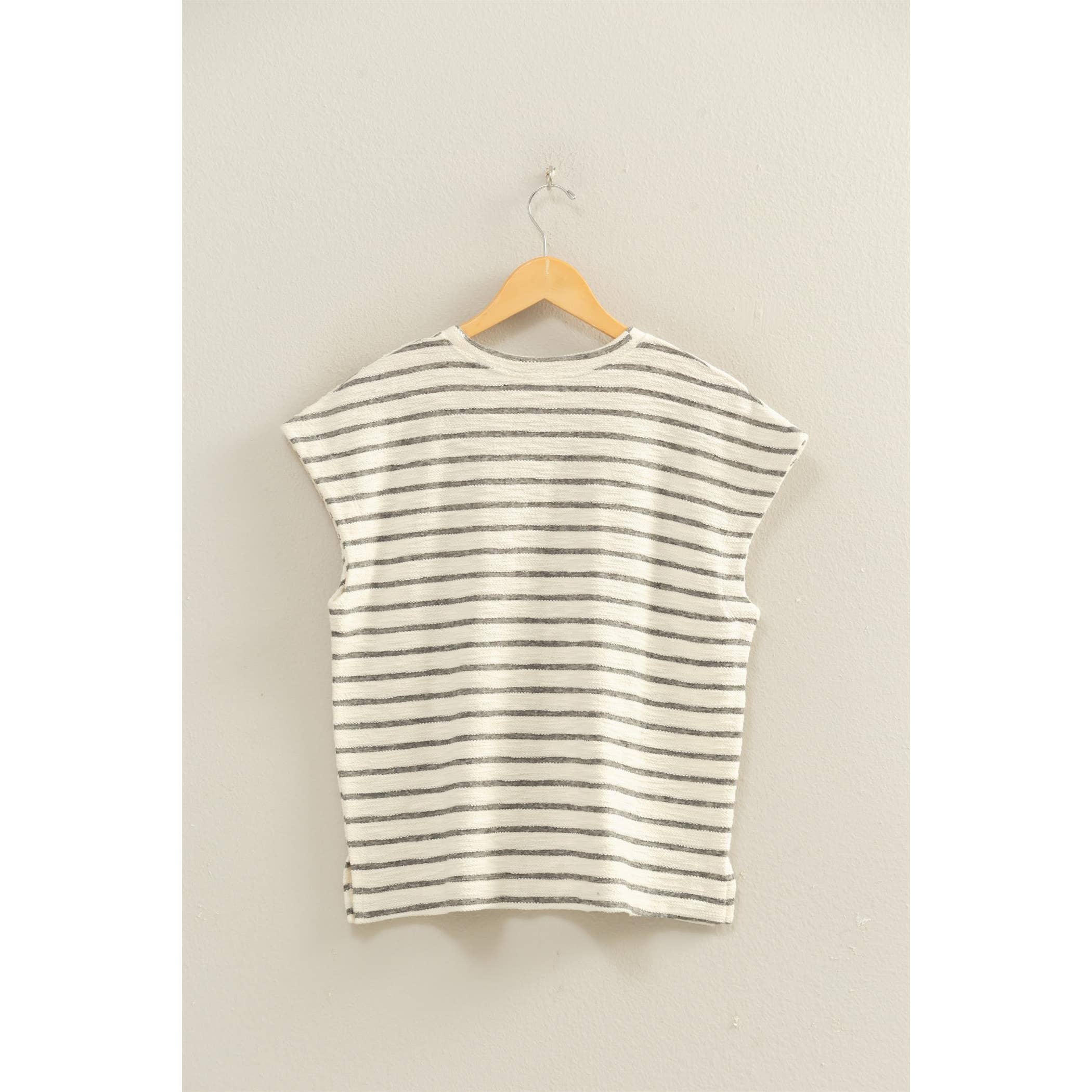 Striped Round Neck Short Sleeve Top