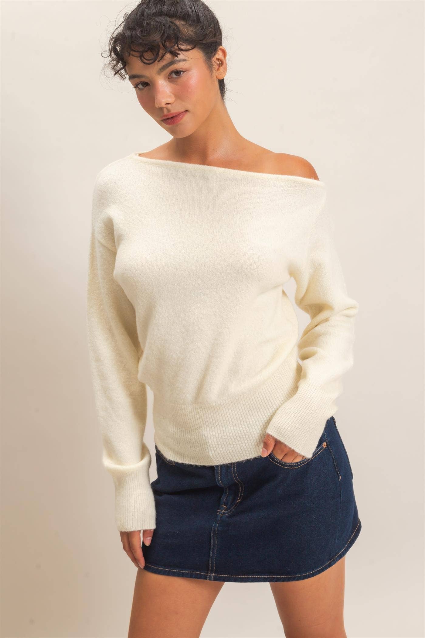 Off The Shoulder Sweater Top