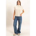 Sleeveless High Neck Sweater