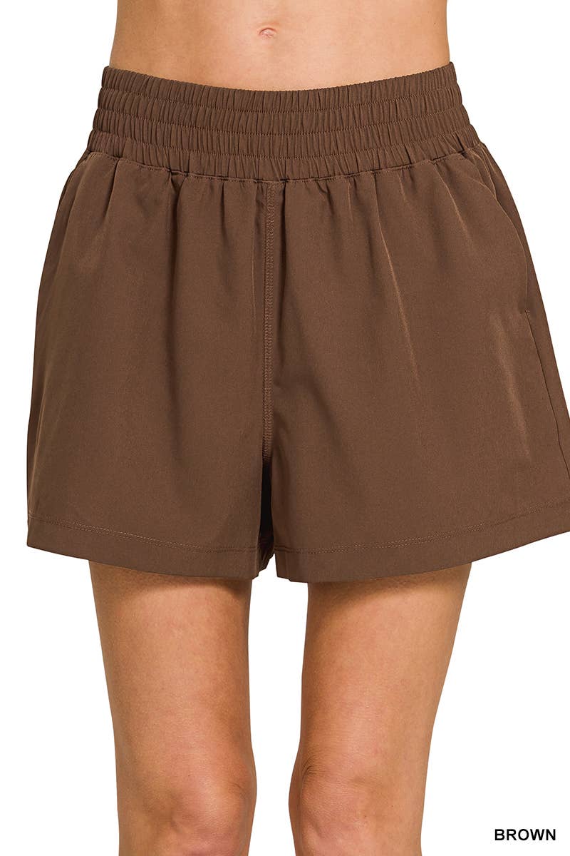 Soft Woven Lined Shorts With Pocket - Zenana