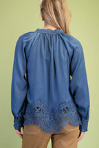 Satin V-neck Blouse