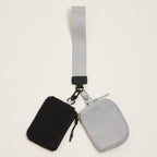 Fabric Dual Pouch Wristlet Wallet | Keychain Holder