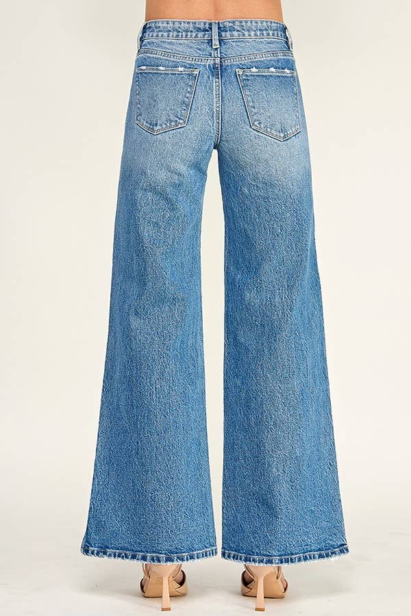 P7146W-MD MID RISE COMFORT WIDE LEG W/ SEAM DETAILING