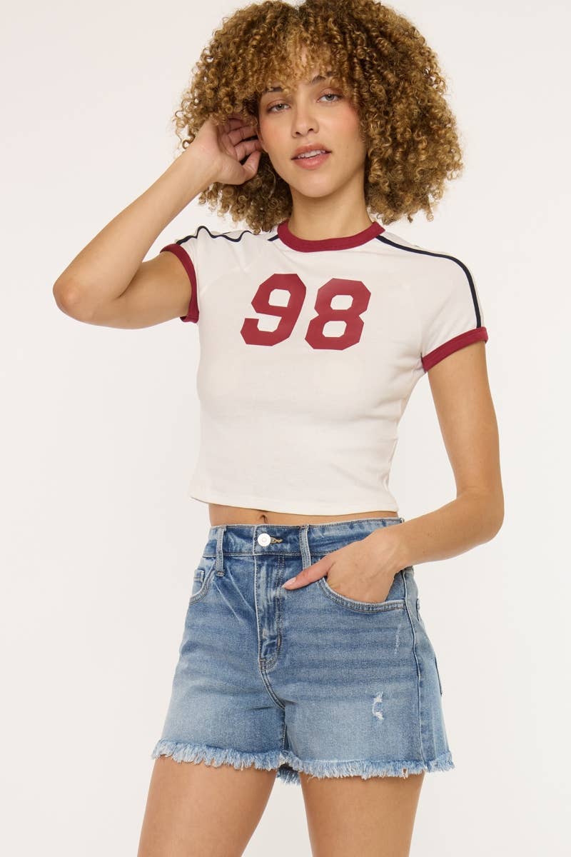 KanCan High Rise Light Wash Shorts