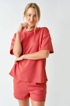 Luxe Sand Wash Rib Classic Tee Set