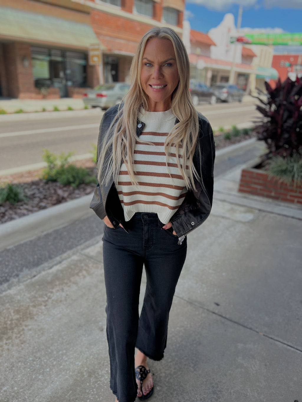 Faux Leather Zipper Jacket