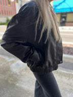 Faux Leather Zipper Jacket