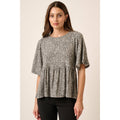 T10161 - DITSY FLOWER PRINT BABY DOLL KNIT TOP