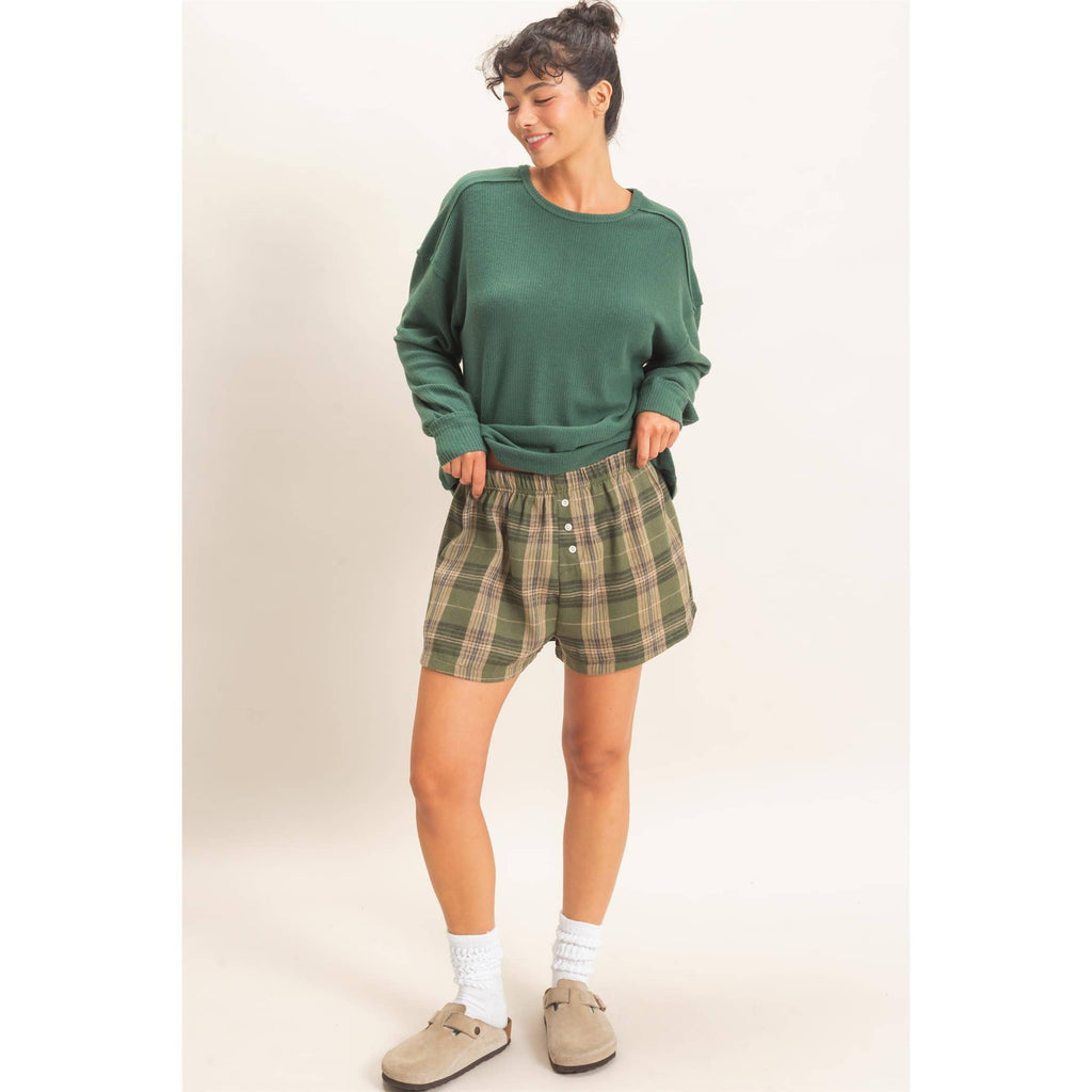 Raw Edge Waffle Sweatshirt