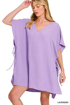 Woven Air Flow Tie Side Cover Up Dress