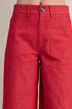 Crop High-Rise Wide-Leg Pants