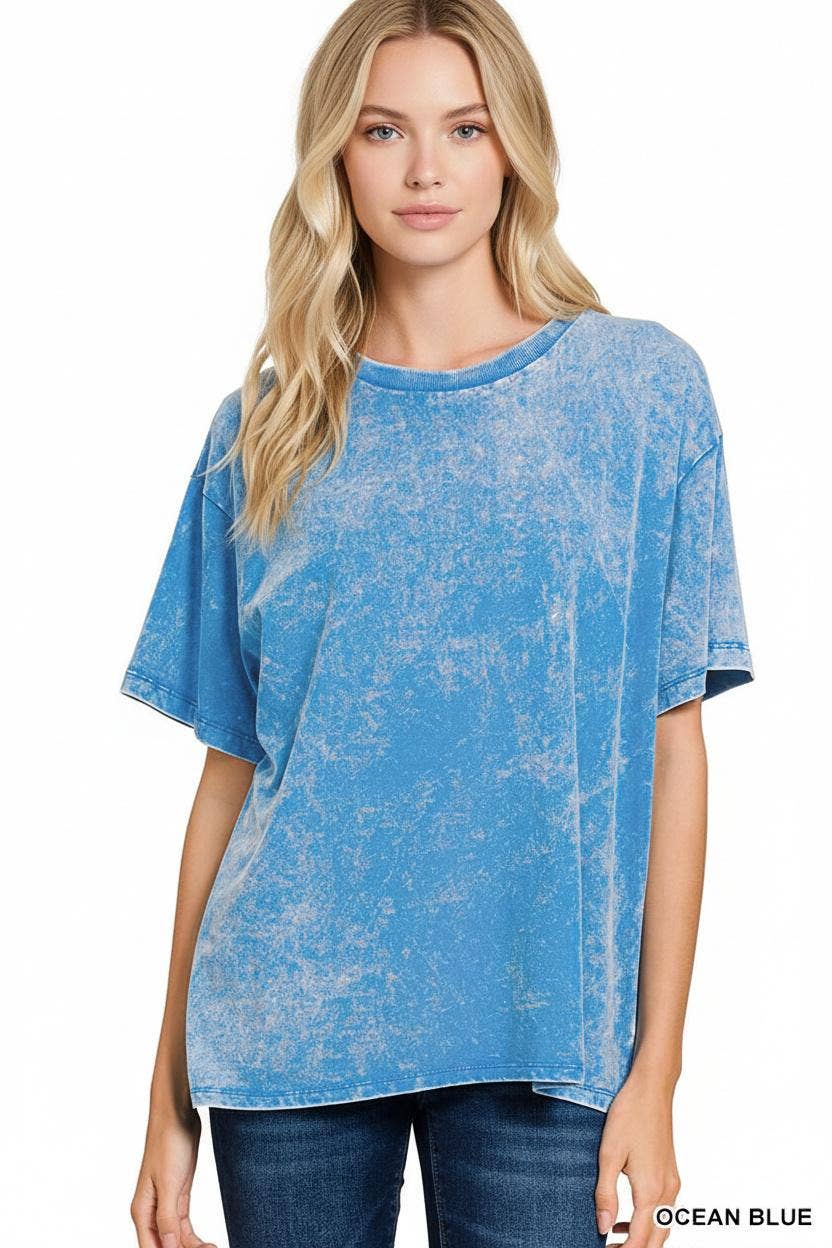`Vintage Wash Oversize Cotton Tee