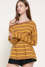 Long Sleeve Asymmetric Stripe Top