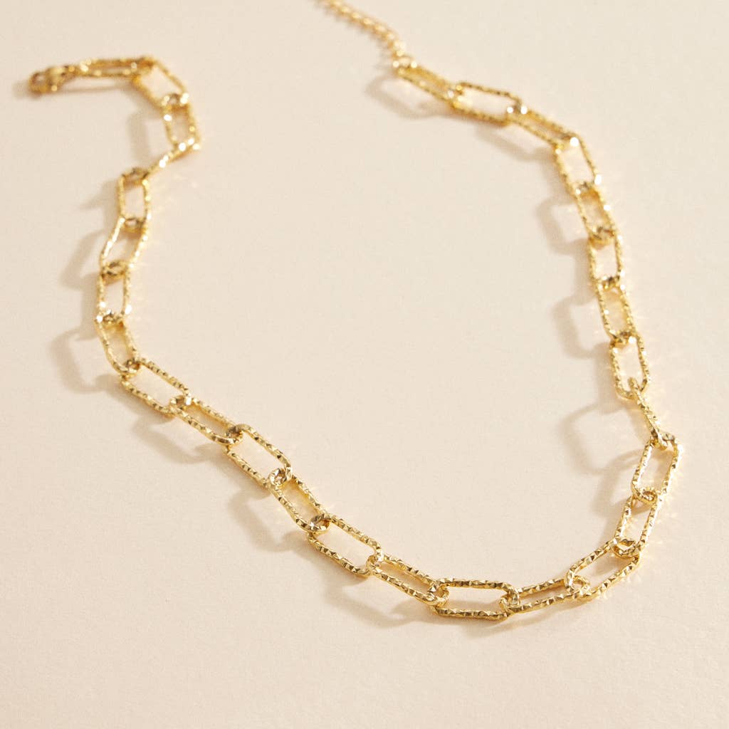 Gold-Dipped Chain Link | Stainless Steel Short Necklace