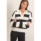 Rugby Stripe Polo Sweater
