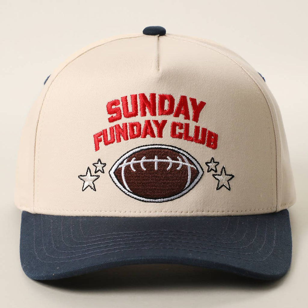 SUNDAY FUNDAY CLUB Embroidered Football Two-Tone Trucker Hat