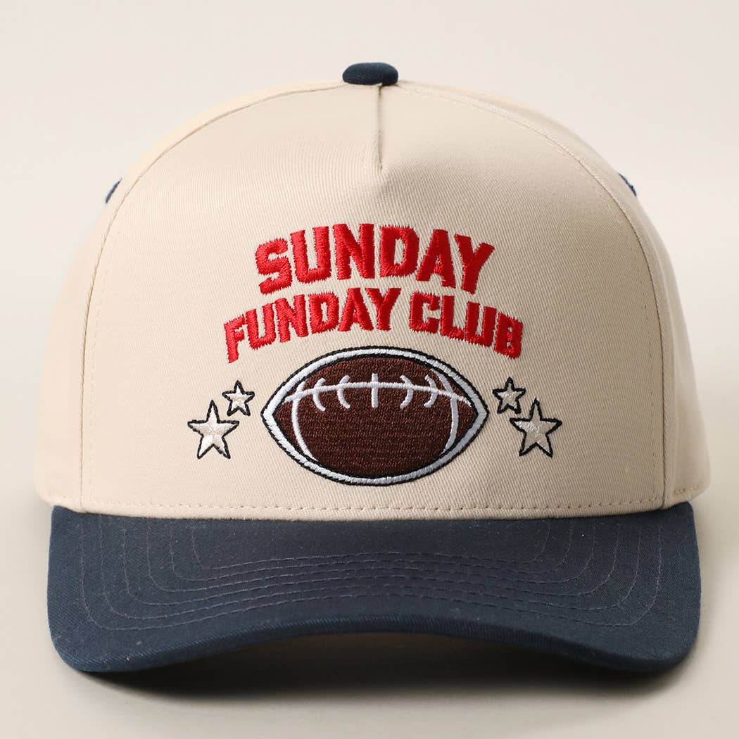 SUNDAY FUNDAY CLUB Embroidered Football Two-Tone Trucker Hat