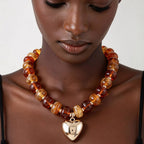 Playful Resin Bead Statement Necklace & Matching Earring Set