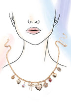 CHARM NECKLACE BOW STRAWBERRY FLOWER HEART