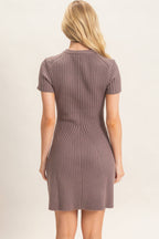 Ribbed Crew Neck Dress