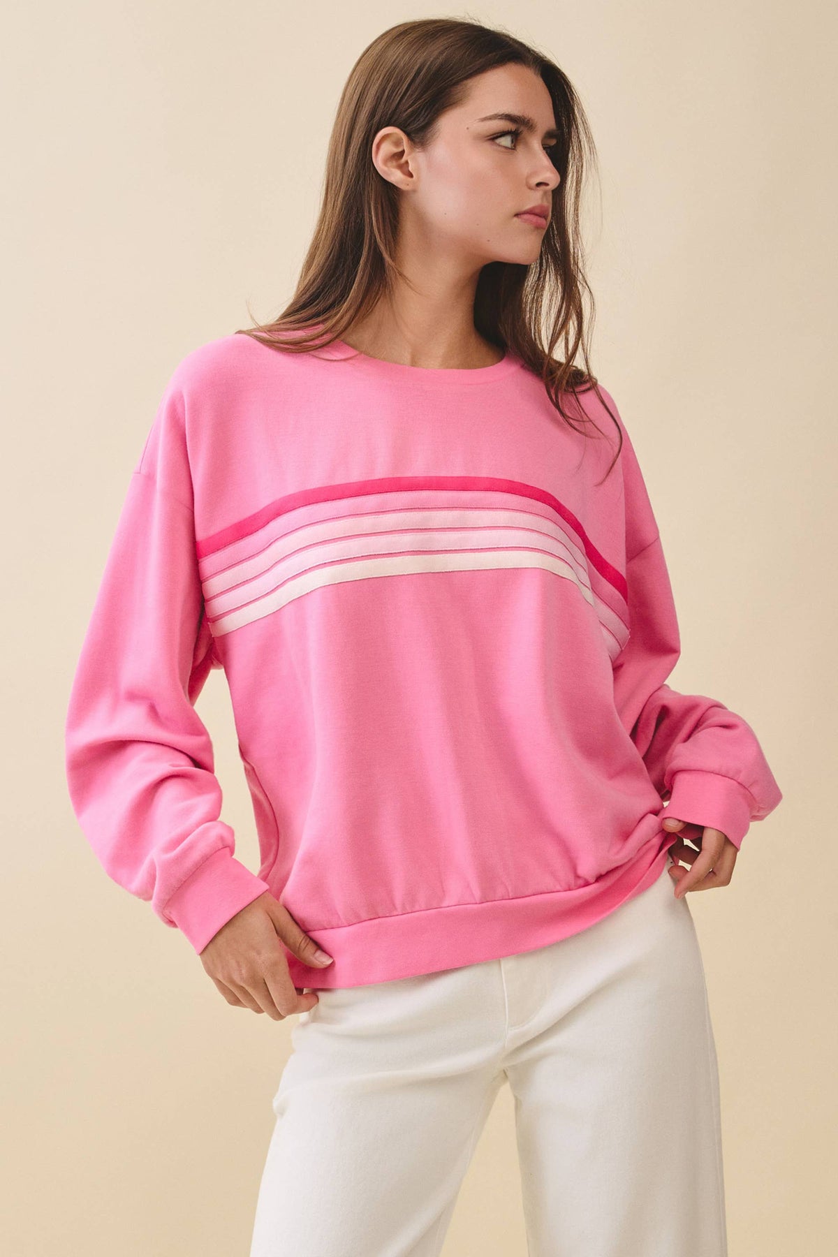 9150GK Retro Ombre Stripe Graphic Sweatshirt