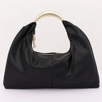 Metallic Top Handle Hobo Bag