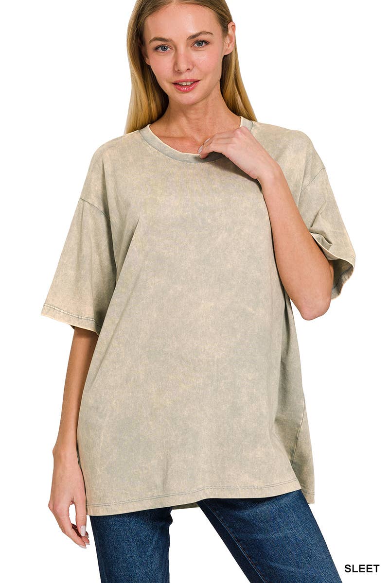`Vintage Wash Oversize Cotton Tee