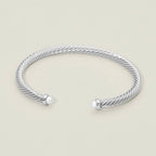 Pearl Tip Twisted Cable Cuff Bracelet