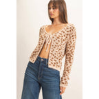 Leopard Print Cardigan Sweater
