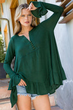 SW275 - Waffle Knit Flare Top