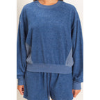 Contrast Sweatshirt & Shorts Set