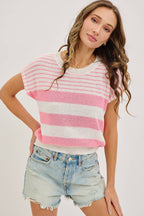 STRIPED SPRING/ SUMMER  KNIT TOP