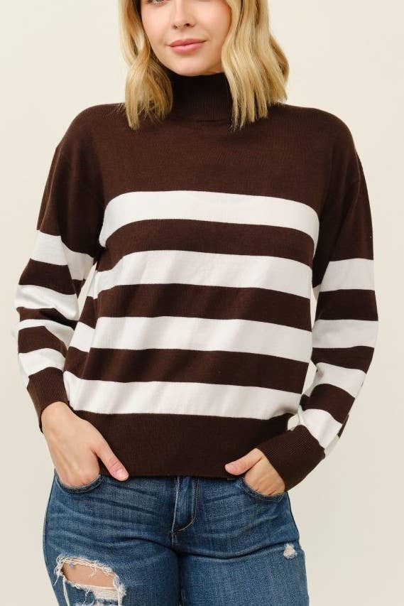 Striped Turtleneck Sweater