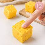 12PCS - Cheese Cube Squeeze Squishy Stress Relief Toy