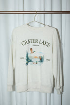 Crater Lake Oregon Mallard Graphic Long Sleeve Sweatshirt