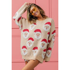 HAIRY SANTA FACE SWEATER TOP