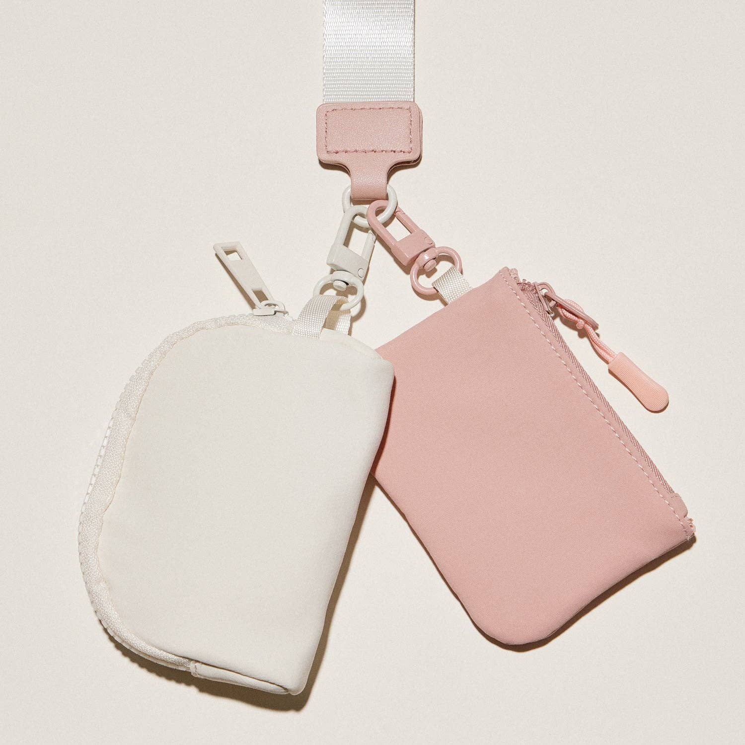 Fabric Dual Pouch Wristlet Wallet | Keychain Holder