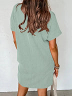 Summer Casual Short-Sleeve T-Shirt Dress with Pockets