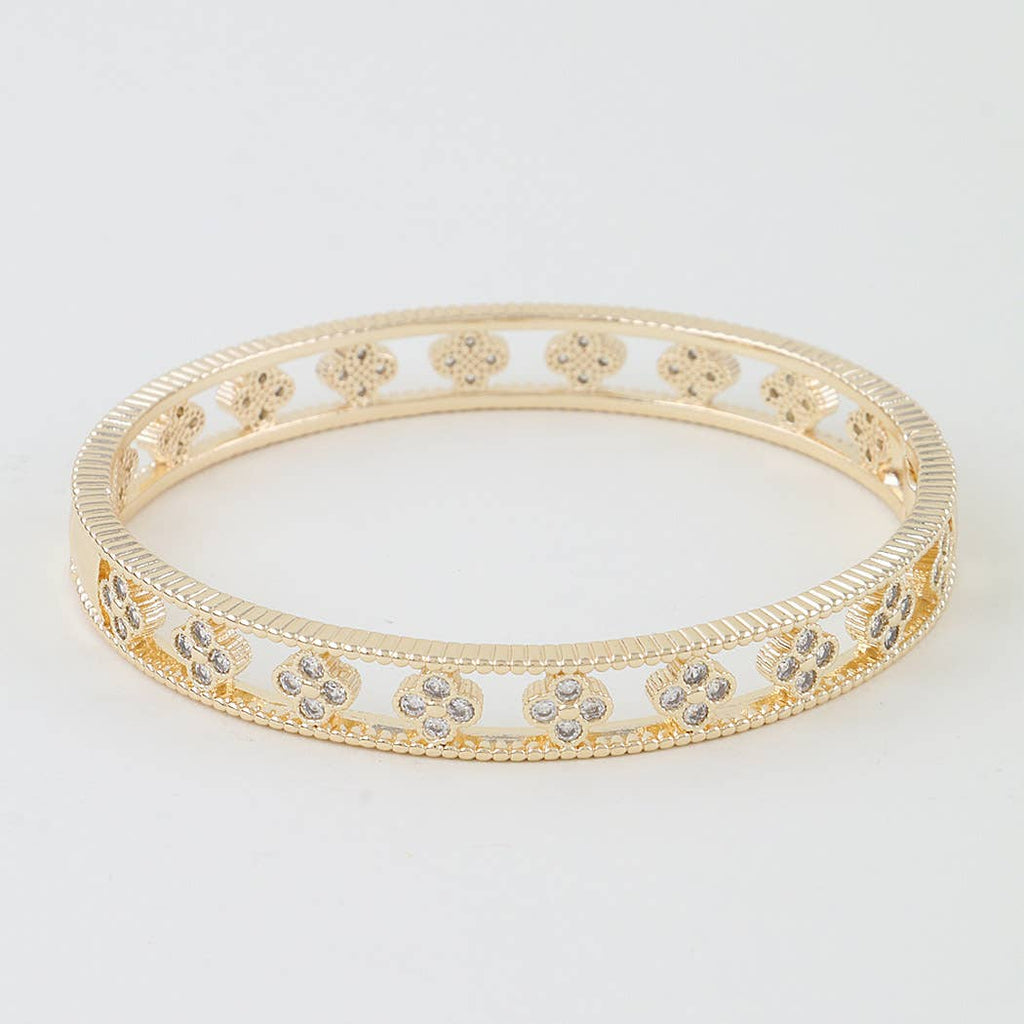 Multi Bejeweled Open Clover Bracelet