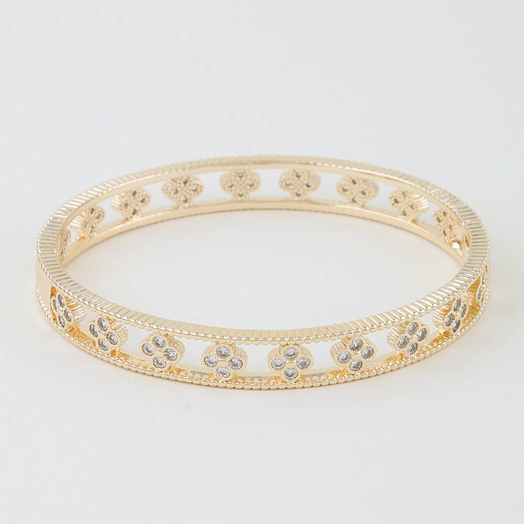 Multi Bejeweled Open Clover Bracelet