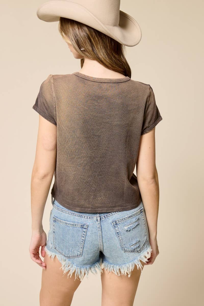 Mallard Ducks Graphic Potassium Spray Faux Crop Tee