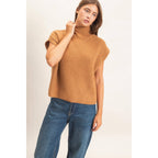 Sleeveless High Neck Sweater
