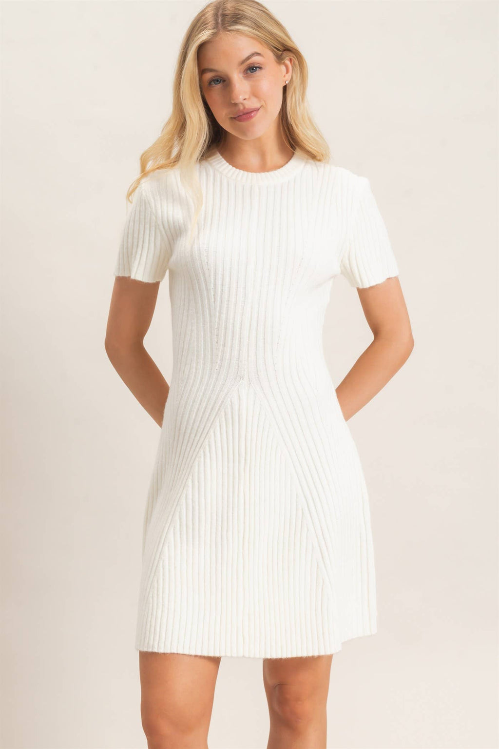 Ribbed Crew Neck Dress
