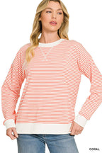 Striped Rib Banded Pullover