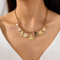 Charm Necklace-Sea Starfish Seashell Fish | 80N92950