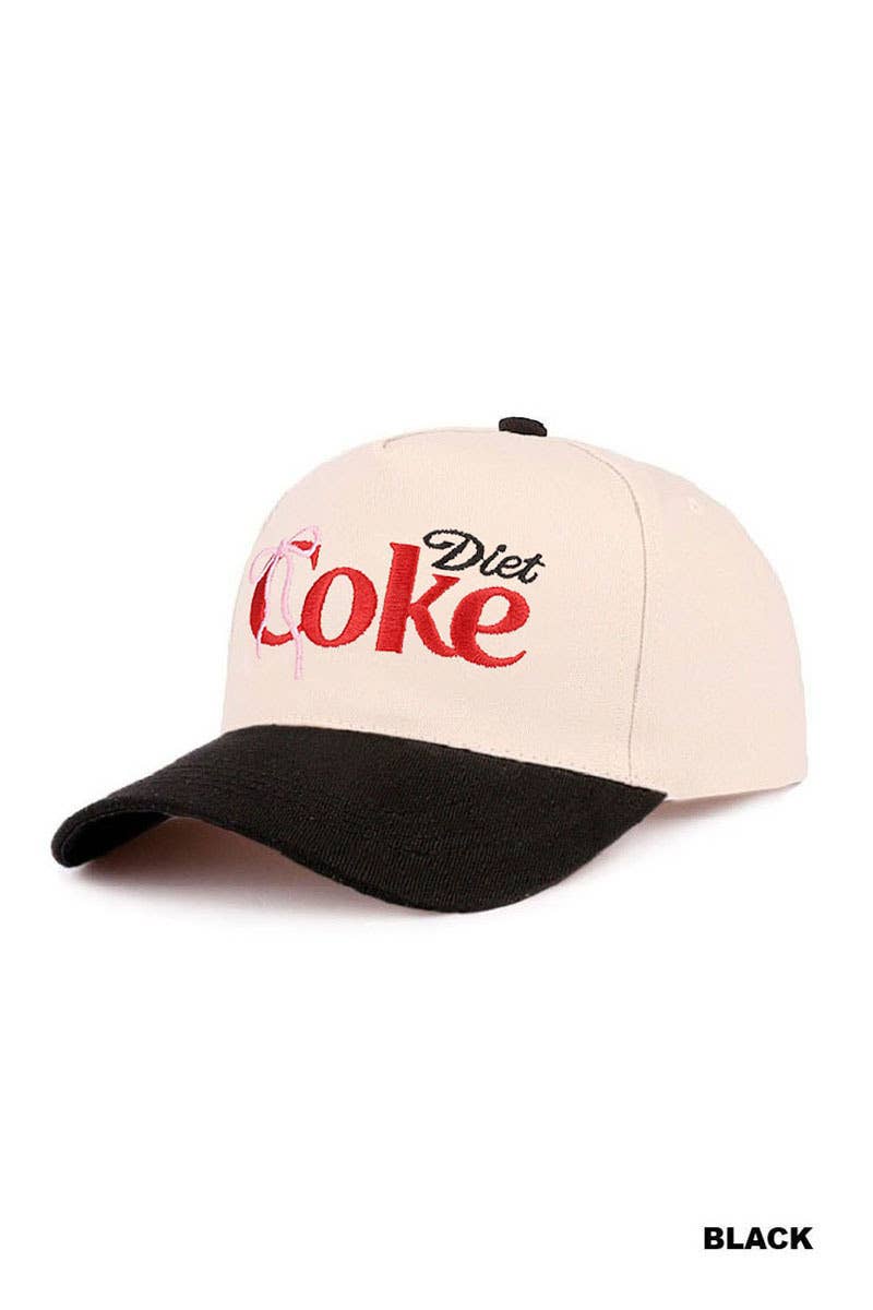 .0304 Coquette Bow Diet Coke Two Tone Cotton Hat SI-29570