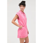 Half Zip Up Mock Neck Mini Dress